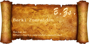 Berki Zseraldin névjegykártya